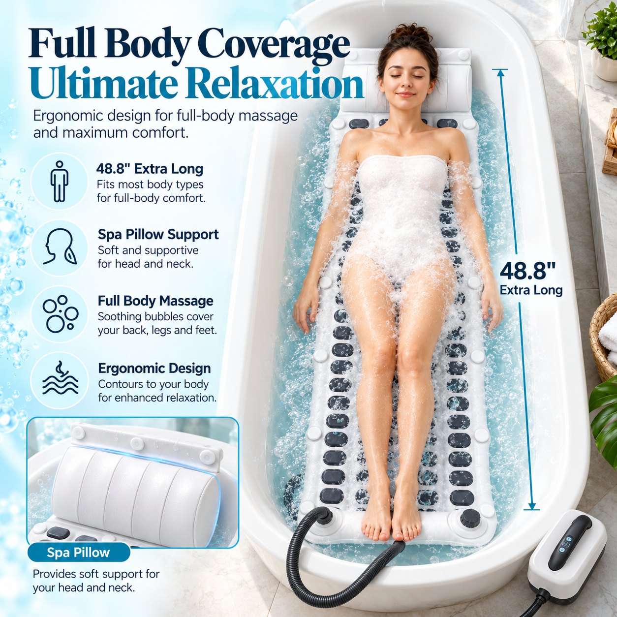 BubbleMat™ Spa Bubble Bath Mat with Remote - image 2