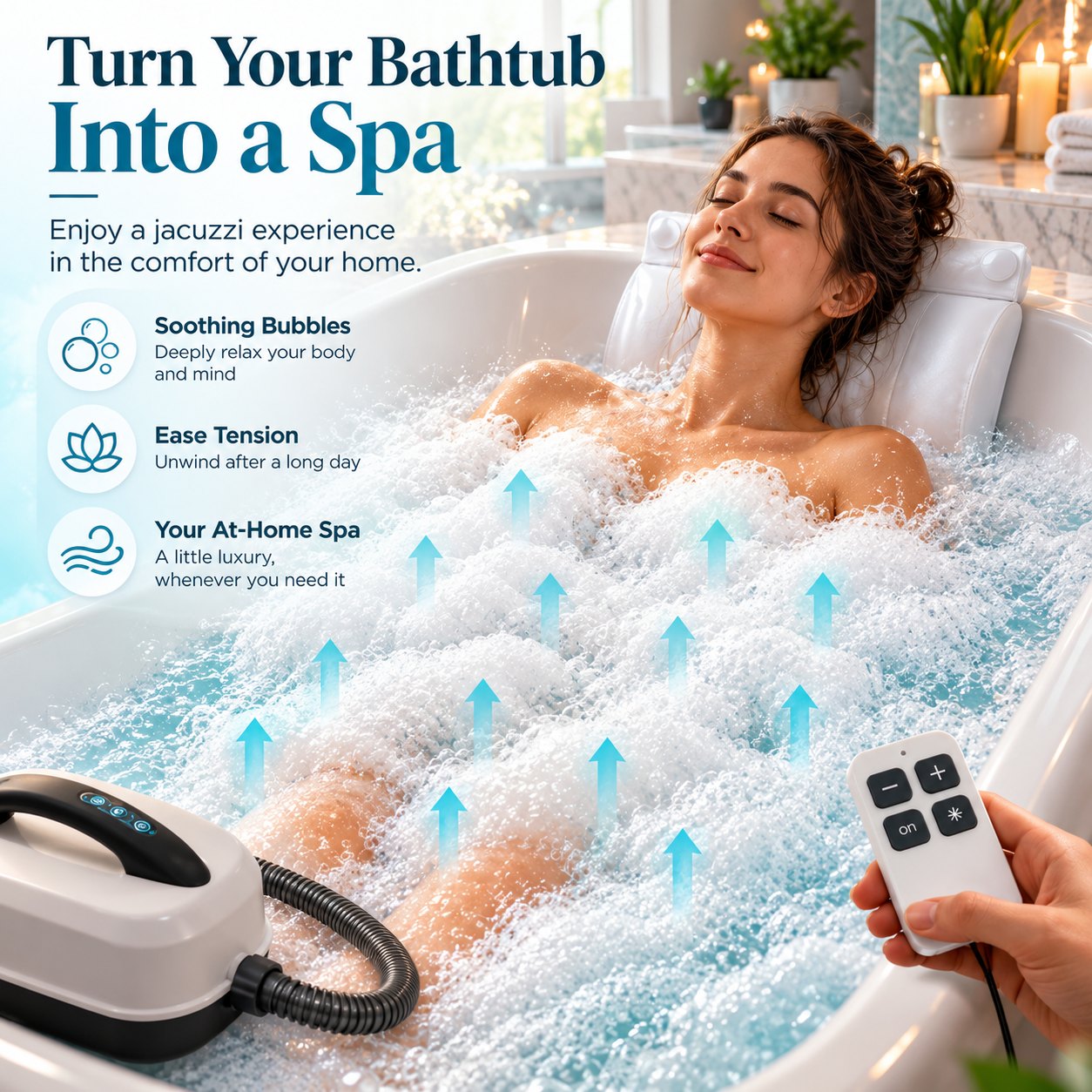 BubbleMat™ Spa Bubble Bath Mat with Remote - image 4